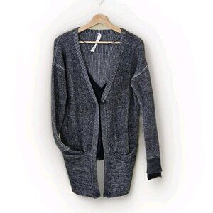 Lululemon Cardigan Women US 6 Marled Navy Knit Ribbed Vestigan Athleisure Cotton